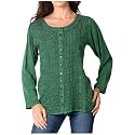 Sakkas Fedella Deep Scoop Neck Long Sleeve Blouse Top with Adjustable Back Straps