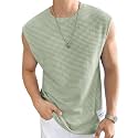 Men39s Waffle Tank Tops Sleeveless Round Neck