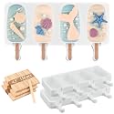 Sakolla 3 Pack Large Silicone Popsicle Molds with 150 Pcs Wooden Sticks
