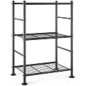 Sakugi 3-Tier Metal Storage Shelves Adjustable Feet, 18"x12"x30", Black