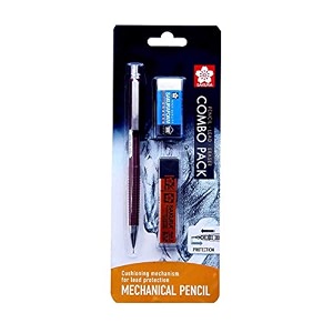 sakura cushioning point mechanical pencil starter set with lead refill and eraser red 05mm-hb