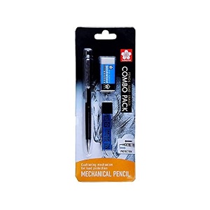 sakura cushioning point mechanical pencil starter set with lead refill and eraser black 07mm-hb