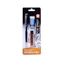 Sakura Cushioning Point Mechanical Pencil Starter set with lead refill and eraser (Black, 0.5mm-B)