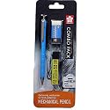 Sakura Cushioning Point Mechanical Pencil Starter set with lead refill and eraser (Sky Blue, 0.3mm-HB)