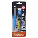 Sakura Cushioning Point Mechanical Pencil Starter set with lead refill and eraser (Sky Blue, 0.3mm-B)