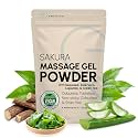Sakura Edition Japanese Nuru Massage Gel Powder 50g | Aloe Vera, Seaweed, Licorice &amp; Green Tea | Resealable Top-Up | Made in Japan | Vegan | Fragrance Free | Makes 1.32 Gallons