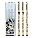 Sakura Gelly Roll Classic Ass't (05/08/10) and Pigma Micron (01/03/05) Combo Pack (White Gelly roll+Black Micron)