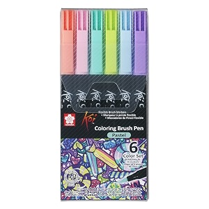 sakura koi coloring brush pen pastel pack of 6