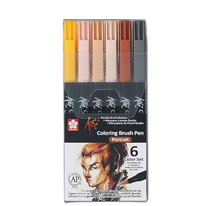 sakura koi coloring brush penportraitset of 6multicolor
