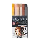 SAKURA Koi Coloring Brush Pen,Portrait,Set Of 6,Multicolor