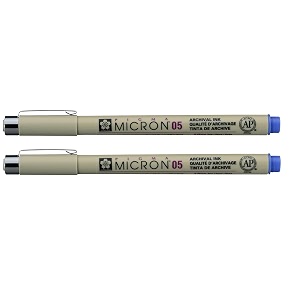 sakura pigma micron 05 fineliner pen 045mm line width pack of 2 blue
