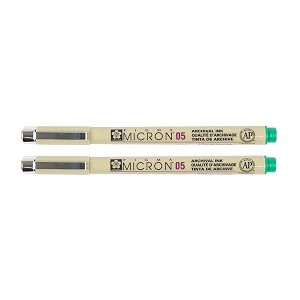 sakura pigma micron 05 fineliner pen 045mm line width pack of 2 green