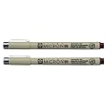 SAKURA PIGMA MICRON 05 FINELINER PEN, 0.45MM LINE WIDTH, PACK OF 2 (Burgundy)