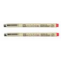 SAKURA PIGMA MICRON 05 FINELINER PEN, 0.45MM LINE WIDTH, PACK OF 2 (Red)