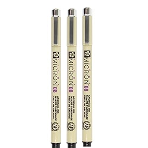 sakura pigma micron black open stock pack of 3 pens 08