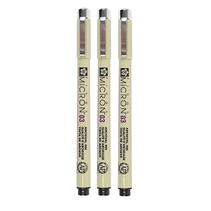 sakura pigma micron black open stock pack of 3 pens 03