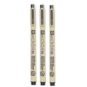 sakura pigma micron black open stock pack of 3 pens 05