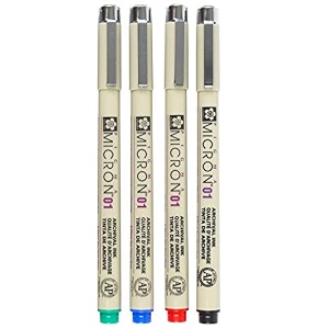 sakura pigma micron pack of 4 essential colors blackredbluegreen 01