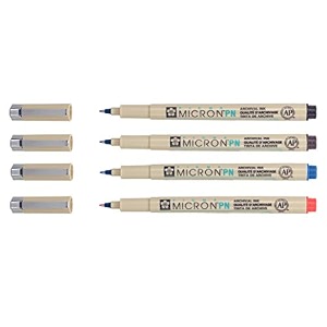 sakura pigma micron pack of 4 essential colors blackredbluesepia pn