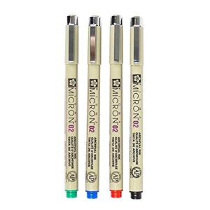 sakura pigma micron pack of 4 essential colors blackredbluegreen 02