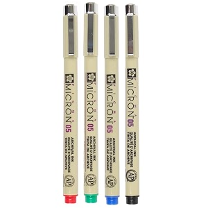 sakura pigma micron pack of 4 essential colors blackredbluegreen 05