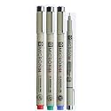 SAKURA PIGMA MICRON, PACK OF 4 ESSENTIAL COLORS, BLACK+RED+BLUE+GREEN, (04)