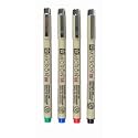 SAKURA PIGMA MICRON, PACK OF 4 ESSENTIAL COLORS, BLACK+RED+BLUE+GREEN, (08)