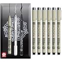 Sakura Pigma Micron - Pigment Fineliner Pens - 01/03/05/08/10/12 - Wallet of 6 - Black Ink