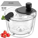 Salad Spinner Lettuce Spinner, Wash, Spin & Dry Salad Greens, Vegetable Washer Salad Dryer with Rotary Handle for Fruits & Vegetables, High Efficiency Vegetable Spinner Kitchen Gadget