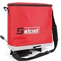 Salcod 25 lb Bag Seed Spreader, Handheld Broadcast Fertilizer Spreader, Red