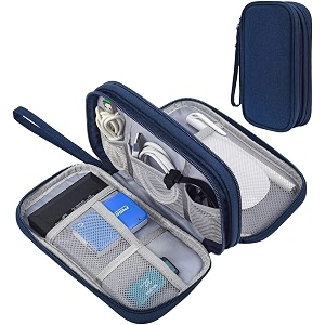 saleon 83x5 inch tech pouch organizer with 1 year warranty  portable storage organizer for usb cable charger earphone power bank hard disk amp digital gadgets travel mobile bag for men