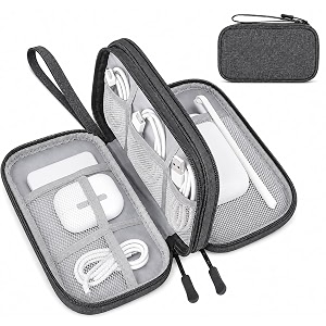saleon 83x5 inch tech pouch organizer with 1 year warranty  portable storage organizer for usb cable charger earphone power bank hard disk amp digital gadgets travel mobile bag for men