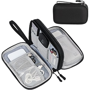 saleon 83x5 inch tech pouch organizer with 1 year warranty  portable storage organizer for usb cable charger earphone power bank hard disk amp digital gadgets travel mobile bag for men