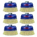 SALI 6 Pack Wire Cup Brush, 4 Inch Coarse Crimped Cup Brush for Grinders, with 5/8 Inch Arbor for Heavy Cleaning Rust, Stripping and Abrasive, for Angle Grinder
