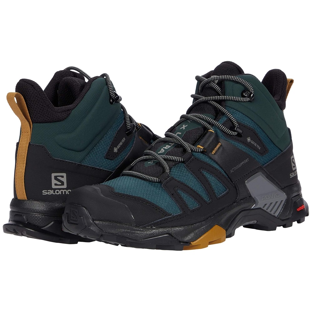 Salomon Men's X Ultra 4 MID GTX Hiking Shoe, Green Gables /Black