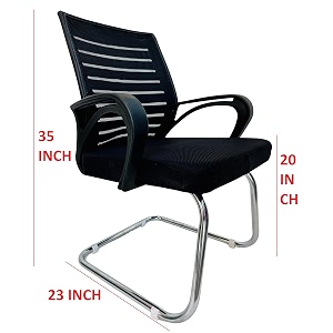 salon visitor chair with arm rest for home office study reception school college use - steel frame cushioned seat without wheels 1 black boom back single pipe frame
