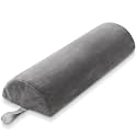 Saloniture Jumbo Half Round Massage Table Bolster Under-Knee Pillow Pad - 26 x 9 x 4.5 Inch - Gray Velour