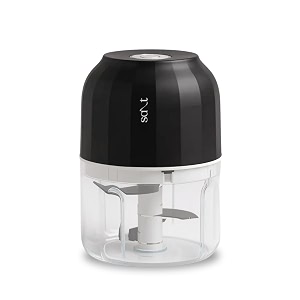 salt chopease classic rechargeable mini chopper  powerful motor and long lasting battery  sharp stainless steel blades  effortless cleaning  250 ml  black