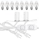 Salt Lamp Cord,Salt Lamp Cord and Base Assembly & Clip for All Himalayan Crystal Salt Lamps -8 Free 15W E12 Base Bulbs for Salt Lamp (White-2P)