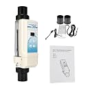 Salt Water Pool Chlorinator with Automatic Cleaning, Salt System for Pool with LED Control Panel, 8g-20g/h Output for Swimming Pools and Hot Spring Pools 20g/h