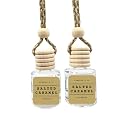 Salted Caramel Car Air Freshener Hanging 2 Pack, Long Lasting Essential Oil Diffuser for Car, Fragrance, Reusable Glass Bottle Car Freshener, Made in USA Simplee & Co