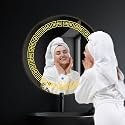 SALTON Premium Frameless Round Led Mirror Wall Mounted Mirror, 24×24 Inches Mirror for Bathroom, Warm, Cool &amp; Natural Lights