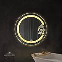 Salton Premium Frameless Round Wall Mounted Led Mirror, 24×24 Inches, Warm, Cool &amp; Natural Lights (SLM-R2424-1)