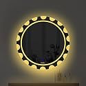 SALTON Premium Frameless Round Wall Mounted Led Mirror, 24×24 Inches, Warm, Cool &amp; Natural Lights (SLM-R2424-4)