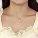 Salty Diamond Love Drop Necklace for Women & Girls Neck Chain Jewellery Accessories Copper Necklace