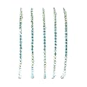 SALTY Anti Tarnish Set of 5 Teal Twinkle Stack Bracelets for Women | Fancy Jewellery Gifts | Hand Band | Latest Fashion Accessories for Girls | Minimal Jewelry Design | Ideal for Gifting | Gift for Diwali, Christmas, Marriage