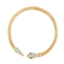 SALVE ‘Serpent’ Zircon Studded Choker | Flexible Bendable Bling Party Statement Snake Charm Necklace | Festive Gifts for Women