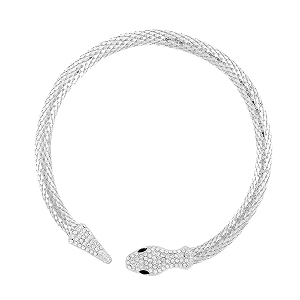 salve serpent zircon studded choker  flexible bendable bling party statement snake charm necklace  festive gifts for women