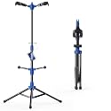 Salvori Folding Dual Guitar Stand with Auto-Lock System and Soild Tripod, Double/Multiple Guitar Stand/Holder/Rack for Single Bass, Acoustic, Electric, Classical Guitar or Ukulele