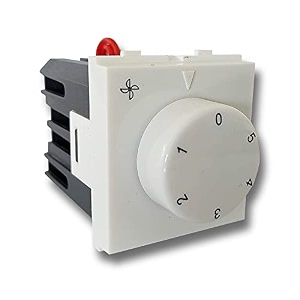 salzer modular fan regulator 5-steps  manual control 1 way switch  ul94 material with uv stabilized polycarbonate  240 volts ac 100 watts  fits only on mounting frames pack of 1 white